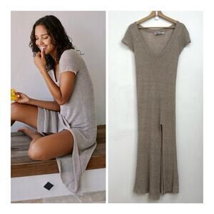 Free People Beach One Love Stretch Knit Midi Dress Semi Sheer Boho Cover Up XS